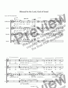 page one of Blessed be the Lord, God of Israel