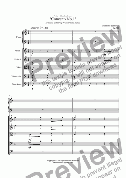 page one of Op.221 - Piano Concerto Op.54 No.1 (A minor) - String version