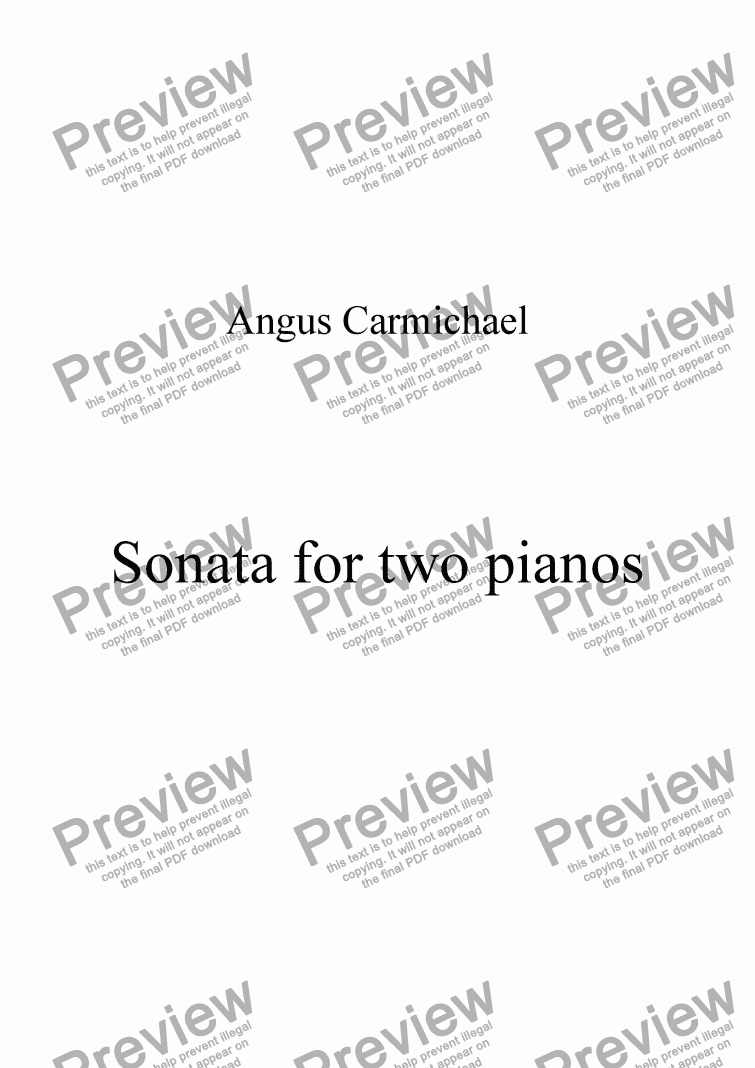 page one of Sonata for 2 pianos