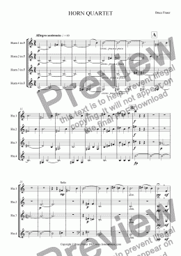 page one of HORN QUARTET