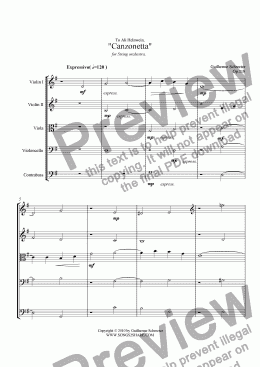 page one of Op.218 - Canzonetta for String orchestra (C Major)