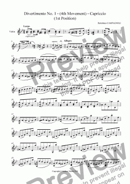 page one of Divertimento No. 1 - 4th movement - Capriccio - Op. 18