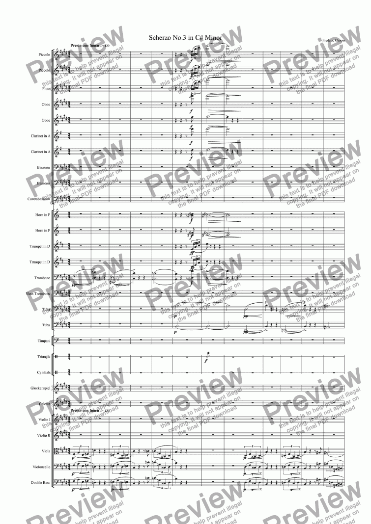 page one of Scherzo No.3 in C Sharp Minor Op.39