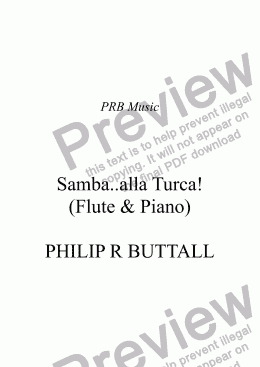 page one of Samba..alla Turca! (Flute & Piano)