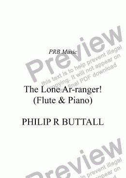 page one of The Lone Ar-ranger! (Flute & Piano)
