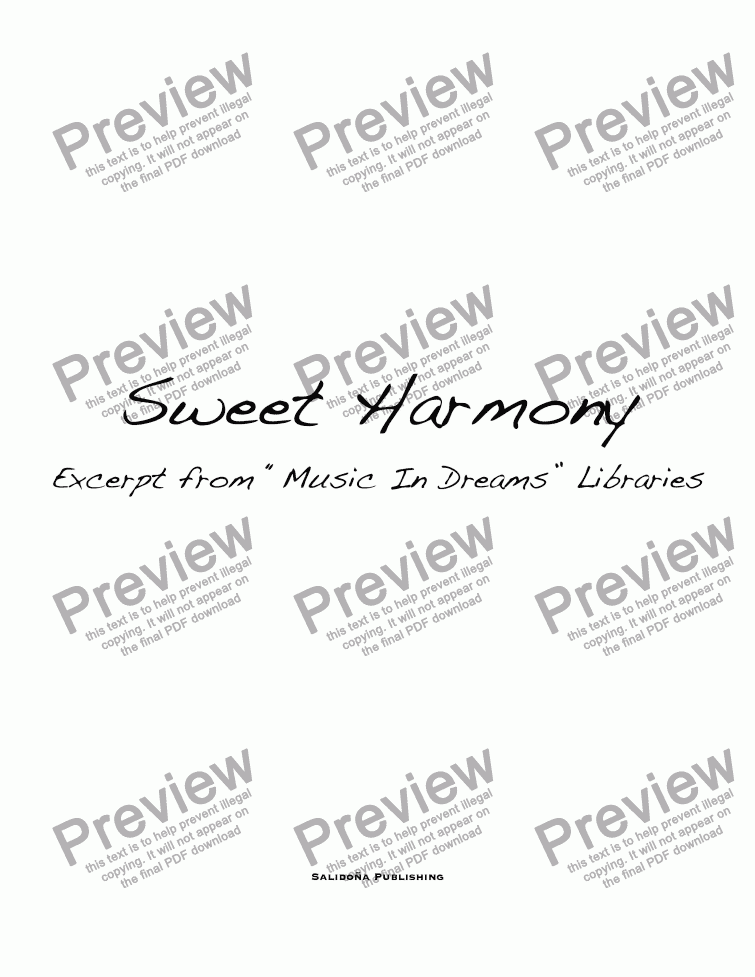 page one of Sweet Harmony