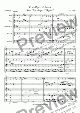 page one of Mozart - Marriage of Figaro No. 16 Crudel perche finora