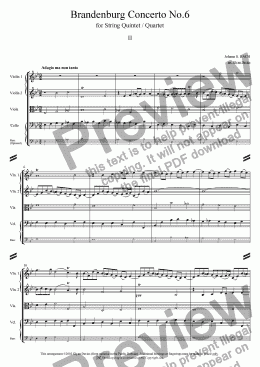 page one of Brandenburg Concerto No.6 - 2. Adagio ma non tanto