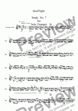page one of JazzFlight Study No. 7 for Trumpet