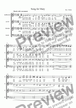 page one of Song for Mary