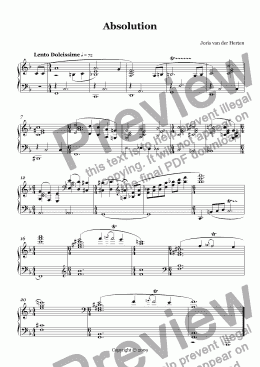 page one of Absolution (piano version)