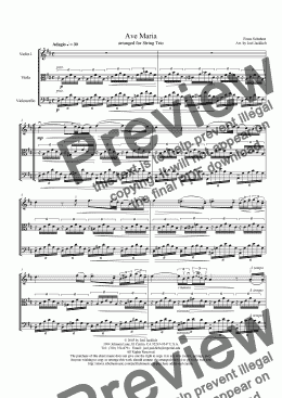 page one of Ave Maria (String Trio w/solo in violin) D-High