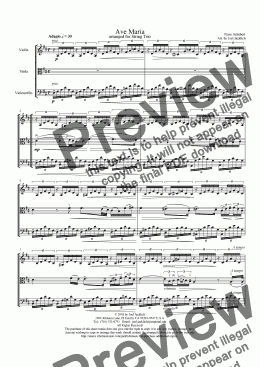 page one of Ave Maria (String Trio w/solo in viola) D