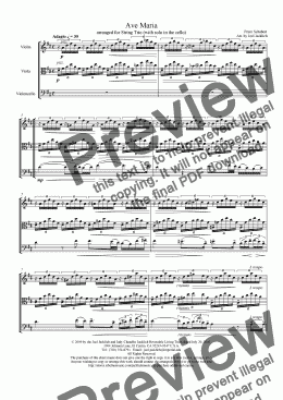 page one of Ave Maria (String Trio w/solo in cello) D-High