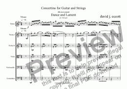 page one of Concertino for Guitar and Strings. 4th Movement.