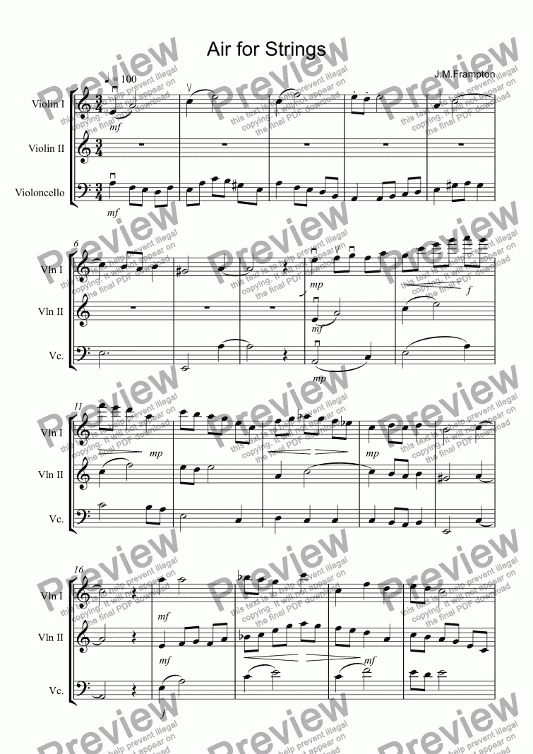 page one of Air for Strings