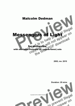 page one of Messengers of Light