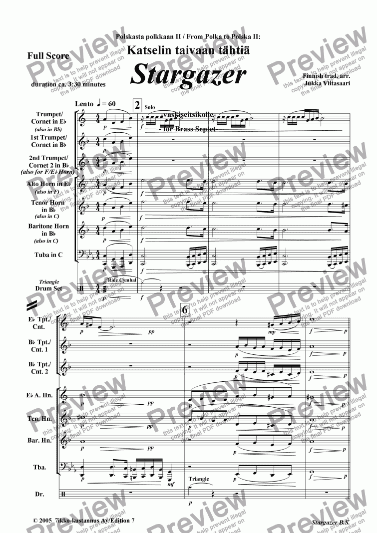 page one of Stargazer (Brass Septet)