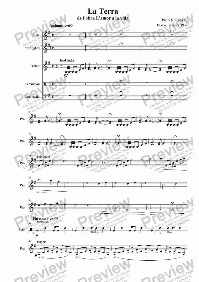 page one of 075-L’amor a la vida (07-La Terra)-Arrangement