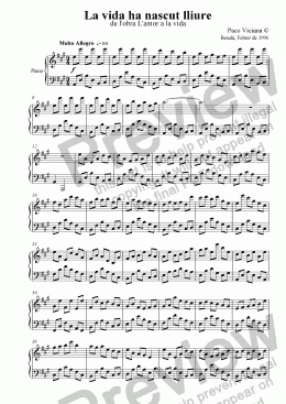 page one of 075-L’amor a la vida (05-La vida ha nascut lliure)-Piano solo version