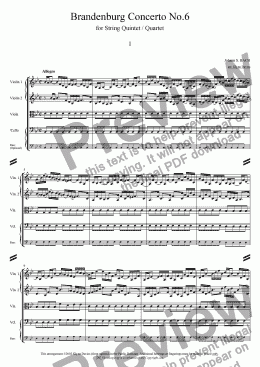 page one of Brandenburg Concerto No.6 - 1. Allegro