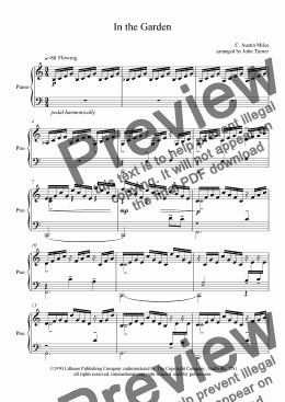 page one of In the Garden for piano