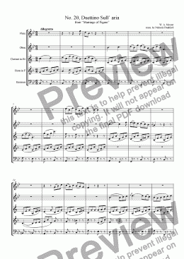 page one of Mozart - Marriage of Figaro No. 20