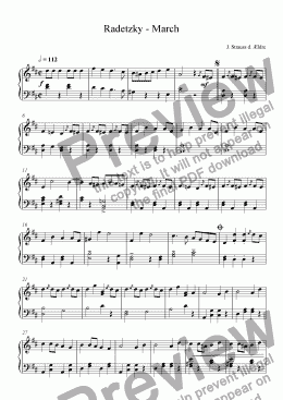 page one of Radetzky - March