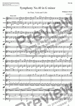 page one of Symphony No.40 - 1. Allegro molto
