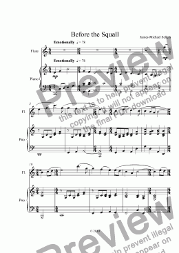 page one of Before the Squall (Flute solo with Piano)