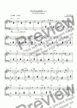 page one of Gymnopedie No. 1 for the Jazz Pianist