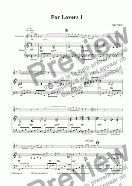 page one of For Lovers 1 [solo inst + Piano]