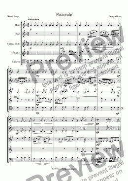 page one of Bizet - Pastorale