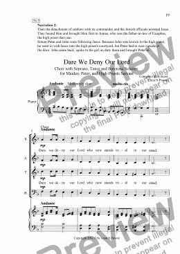 page one of Cantata - I Remember  #05  Dare We Deny Our Lord