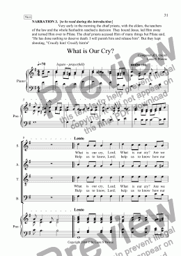page one of Cantata - I Remember  #06  What is Our Cry