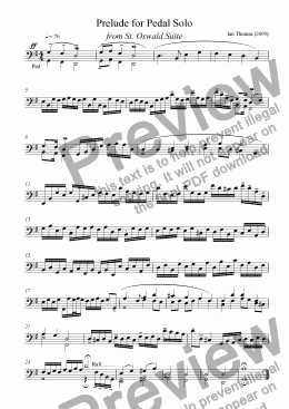 page one of Prelude for Pedal Solo