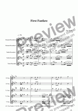 page one of First Fanfare [C instrument 5tet version]