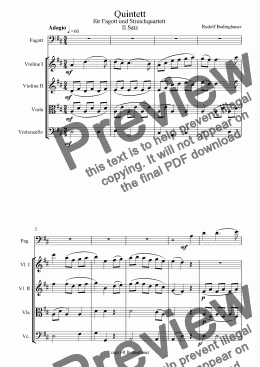 page one of Adagio fuer Fagott und Streichquartett