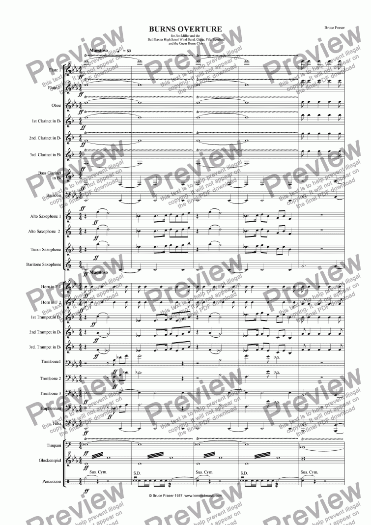 page one of BURNS OVERTURE
