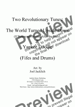 page one of Two Revolutionary Tunes: The World Turned Upside Down & Yankee Doodle (Fifes and Drums)