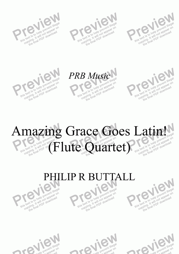 page one of Amazing Grace Goes Latin! (Flute Quartet)