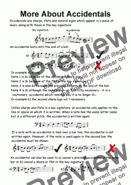 page one of Helpsheet: More About Accidentals