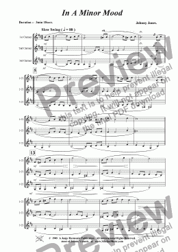 page one of In A Minor Mood  ( 3 Bb Clarinets )