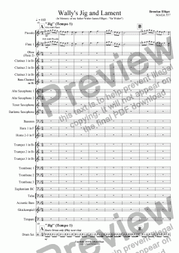 page one of Wally’s Jig and Lament - Concert Band (Version 3)