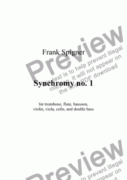 page one of Synchromy No. 1