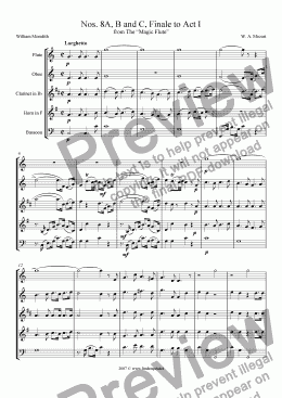 page one of Mozart - Magic Flute No. 08, Finale Act I, A, B and C