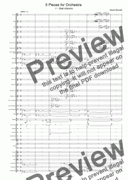 page one of 5 Pieces for Orchestra - No.1  Stato d’animo