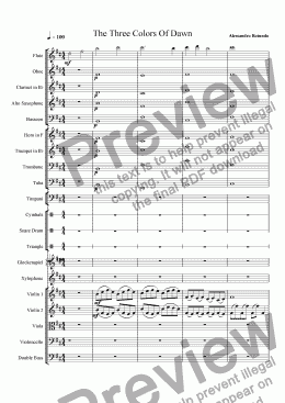 page one of The Three Colors of Dawn - Nova arr.