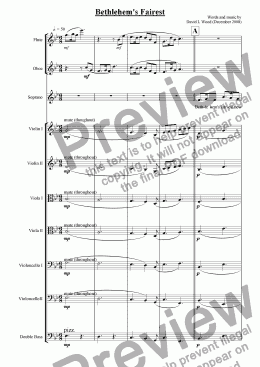 page one of Bethlehem's Fairest Full Score