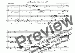 page one of Air from the Suite No. 3 in D for Brass Band Quartet (Jazzy version)
